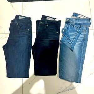 Bundle of 3 pairs of AG Farrah skinny ankle jeans